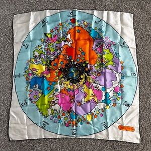 Peter Max  Zodiac Print Silk Scarf - Multicolor